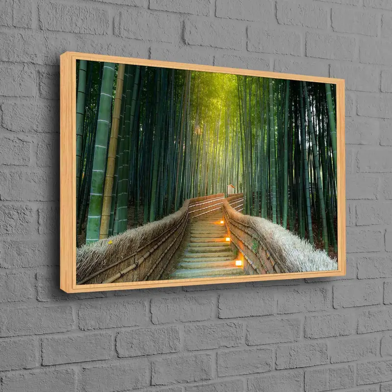 Elegant Kyoto Bamboo Forest Canvas: Nature's Serenity Unleashed