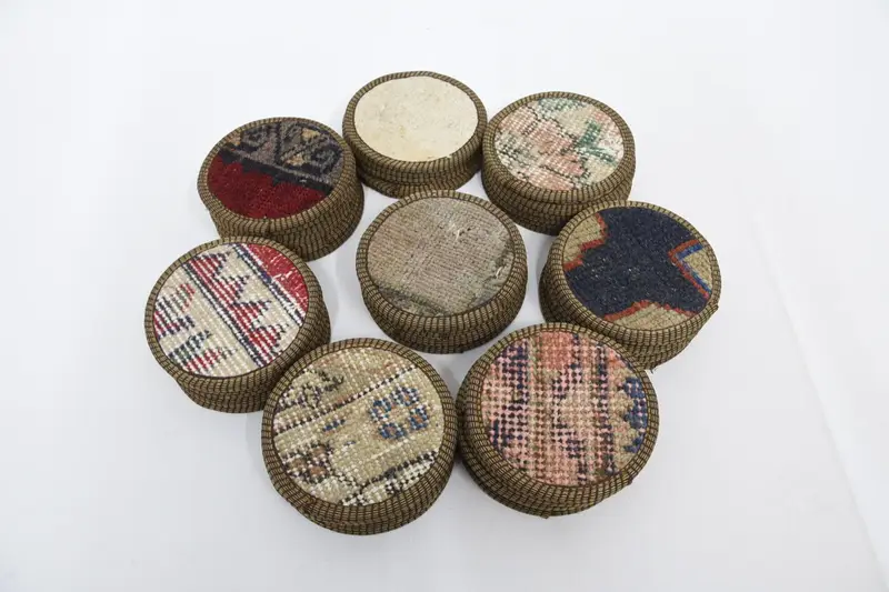 Ethnic Kilim Pattern, 5x5 Inches Woven Drink Coasters