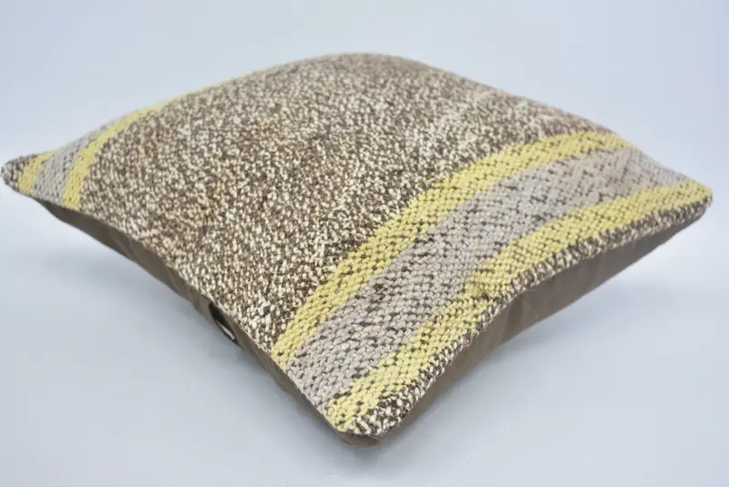 Cushion Cover, Ethnical Kilim Rug Pillow, Toss Pillow Case, Antique Pillows, 12x12 Brown Cushion Case, Vintage Kilim Throw Pillow - 6