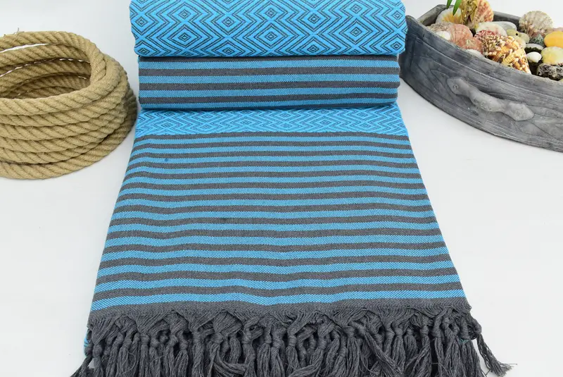 Boho Throw Blankets, Home Gift, Personalized Gifts, Organic Throw, 104x80 Linen Diamond Towel, Beach Theme Bachelorette Party, Throw Blanket Couch - 7