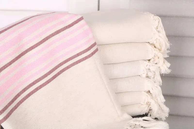 Bachelorette Party Decorations, Wedding Shower Gift, Housewarming Gift, Bridesmaid Towel, 70x40 Linen Striped Towel, Absorbent Turkish towel - 1
