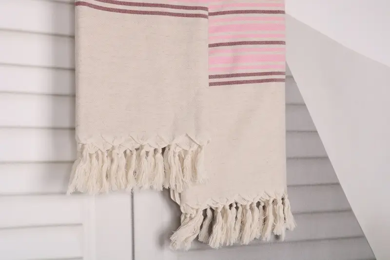 Bachelorette Party Decorations, Wedding Shower Gift, Housewarming Gift, Bridesmaid Towel, 70x40 Linen Striped Towel, Absorbent Turkish towel - 8