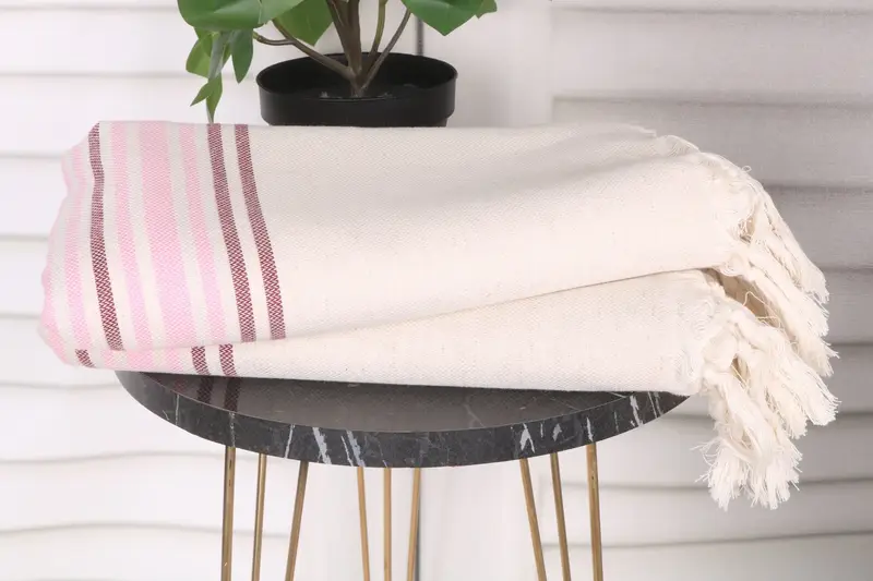 Bachelorette Party Decorations, Wedding Shower Gift, Housewarming Gift, Bridesmaid Towel, 70x40 Linen Striped Towel, Absorbent Turkish towel - 3