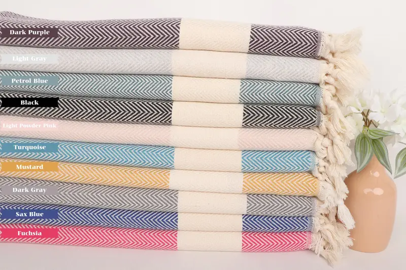 Organic Towel, Personalized Kitchen Towel, 36x18 Cotton Herringbone Towel, Turkish Hand Towel, Bachelorette Party Gifts, Turkish Tea Towel - 1