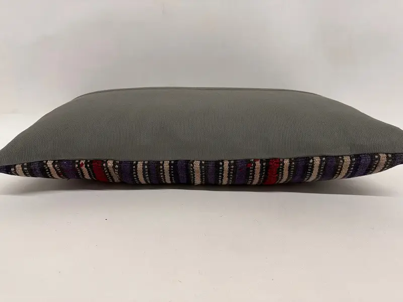 Handmade Cushion Case, Gift Pillow, Pet Pillow, Pillow Sham, Ethnical Kilim Rug Pillow, 12x24 Blue Pillow, Kilim Pillow, Art Deco Cushion Case - 7