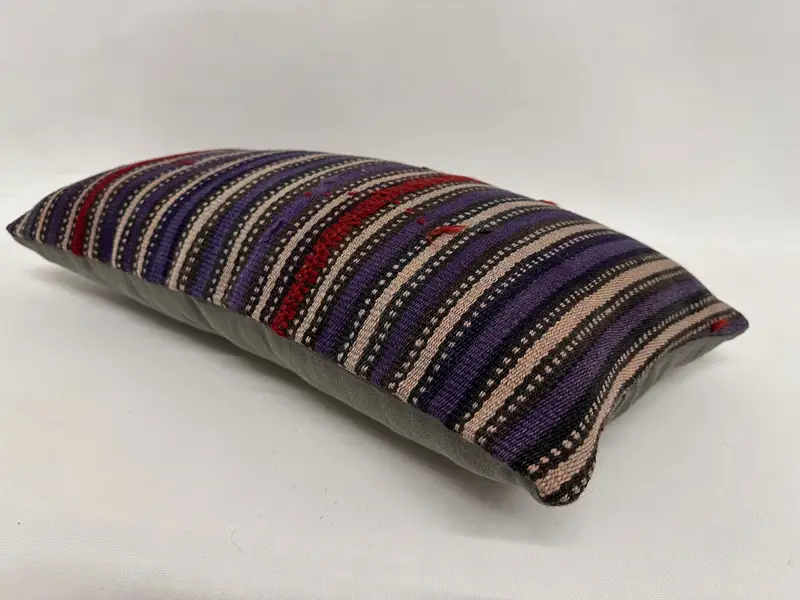 Handmade Cushion Case, Gift Pillow, Pet Pillow, Pillow Sham, Ethnical Kilim Rug Pillow, 12x24 Blue Pillow, Kilim Pillow, Art Deco Cushion Case - 6