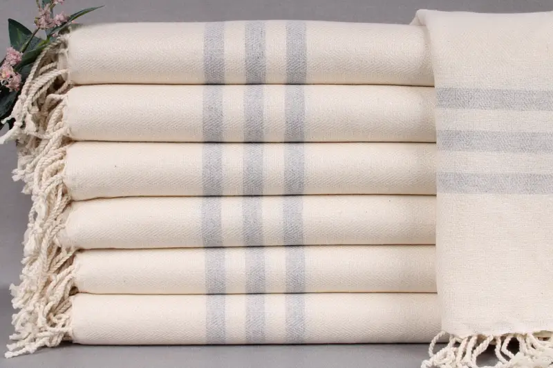 Personalized Bachelorette Towel Light Gray Striped, 40x71 Inches