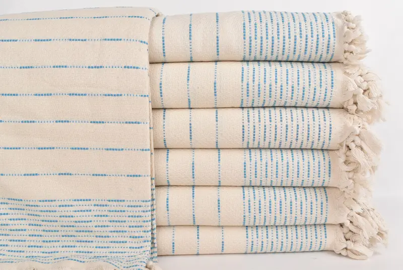 Bedspread, Boyfriend Christmas Gift, 98x92 Cotton Striped Design Towel, Wedding Favors, Custom Shower Curtain, Bachelorette Party Favors - 1