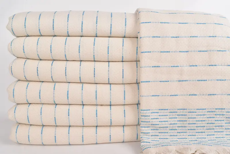 Bedspread, Boyfriend Christmas Gift, 98x92 Cotton Striped Design Towel, Wedding Favors, Custom Shower Curtain, Bachelorette Party Favors - 2