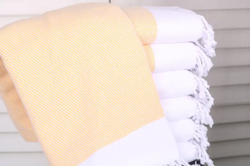 Personalized Mustard Cotton Towel Monogrammed Beach Towel 40x71 Inches