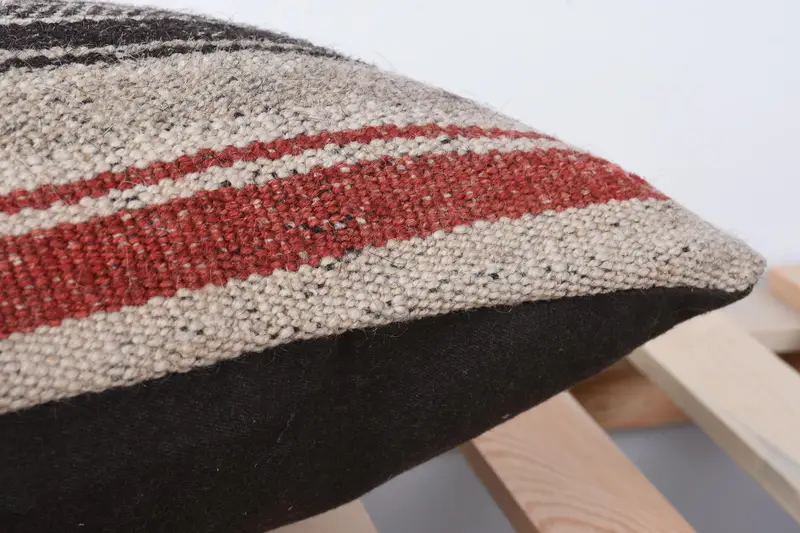 Almohada de alfombra de kilim étnico, simulacro de cojín de kilim, caja de cojín de beige 12x24, almohada de kilim vintage, caja de cojín de jardín, caja de cojín - 7