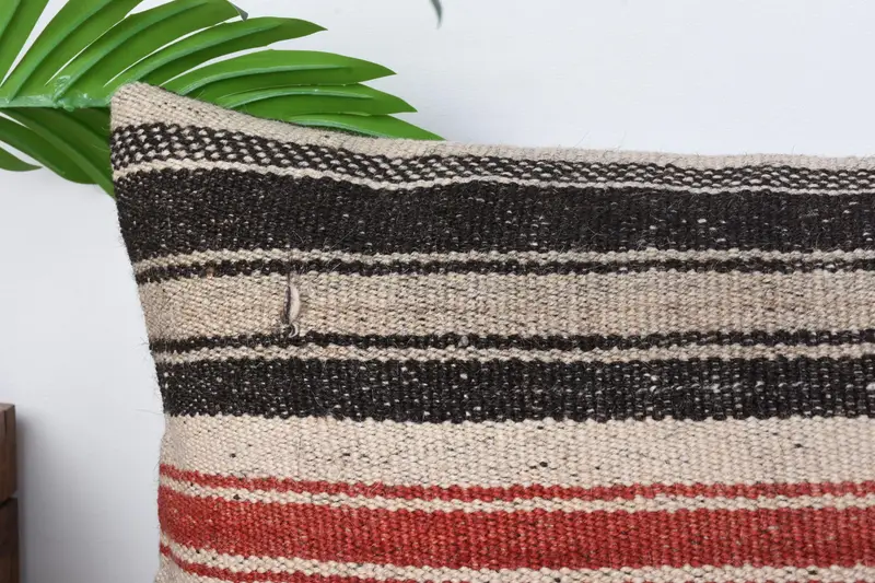 Almohada de alfombra de kilim étnico, simulacro de cojín de kilim, caja de cojín de beige 12x24, almohada de kilim vintage, caja de cojín de jardín, caja de cojín - 2