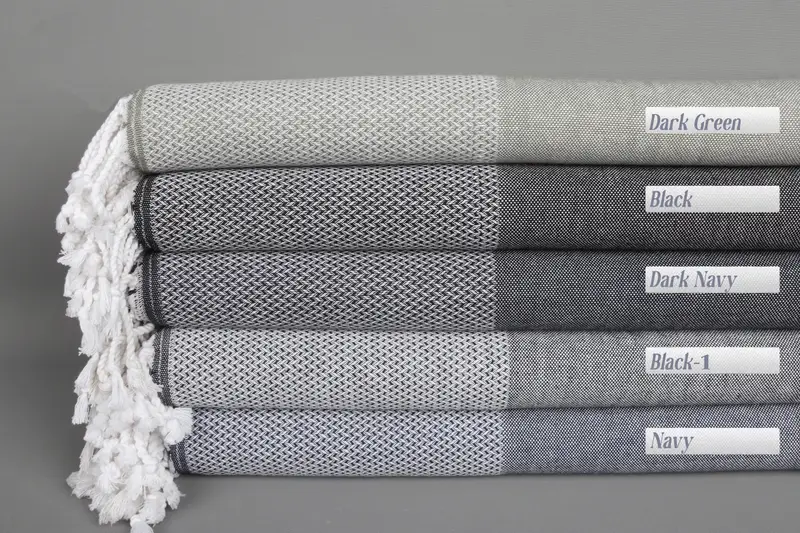 Striped Fouta Towel, Organic Cotton, Beige, 40x71 Inches