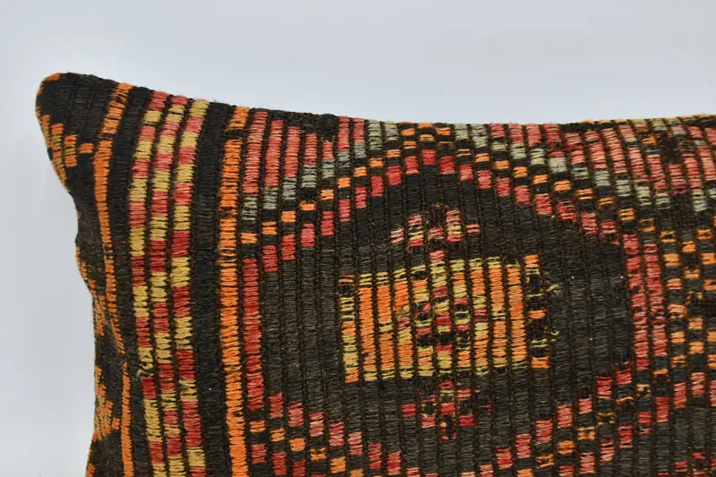Nautical Throw Pillow Case, Ikat Pillow Sham, Cushion Case, Handmade Kilim Cushion, Interior Designer Pillow, 16x48 Red Pillow, Pillow for Couch - 2