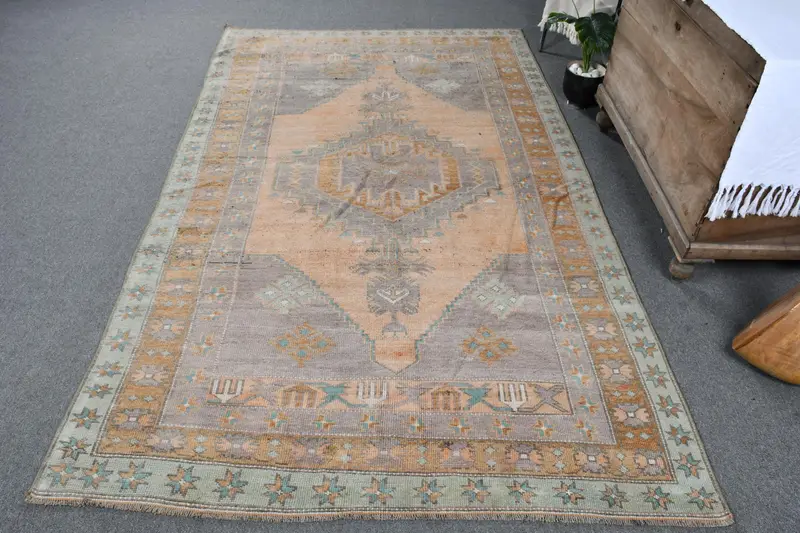 Lila Ombré-Teppich, 5,2 x 8,8 Fuß, elegantes modernes Dekor