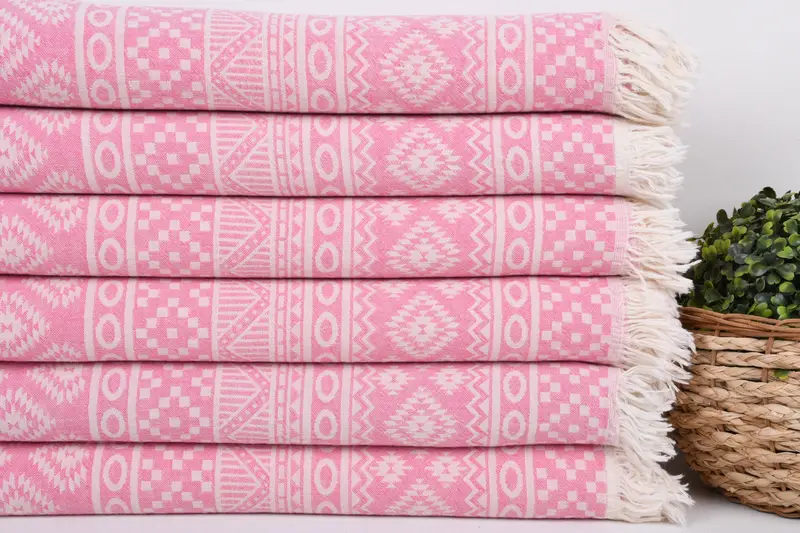 Turkish Towel USA, Personalized Gift For Her, Bridal Shower Favors, 68x36 Cotton Geometric Towel, Personalized Turkish Towel, Turkish Bath Towel Set - 3
