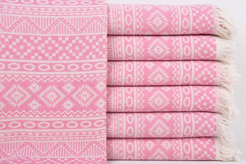 Turkish Towel USA, Personalized Gift For Her, Bridal Shower Favors, 68x36 Cotton Geometric Towel, Personalized Turkish Towel, Turkish Bath Towel Set - 1