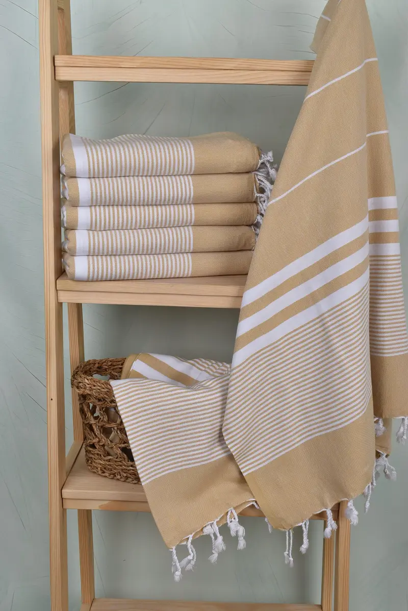 Weihnachten Geschenke, leichtes Handtuch, 70 x 40 Baumwollstreifenhandtuch, absorbierendes türkisches Handtuch, Schaltuch, Luxustuch, authentisches türkisches Hammam Peshtemal - 3