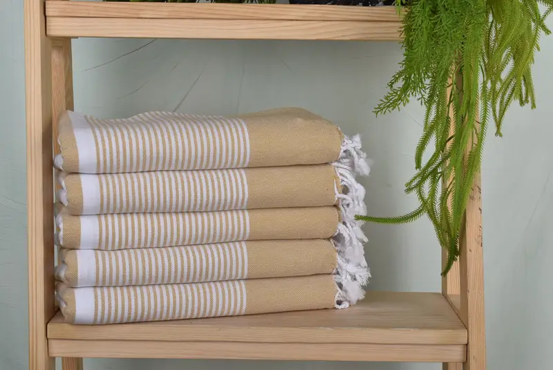 Weihnachten Geschenke, leichtes Handtuch, 70 x 40 Baumwollstreifenhandtuch, absorbierendes türkisches Handtuch, Schaltuch, Luxustuch, authentisches türkisches Hammam Peshtemal - 1