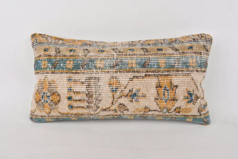 Luxury Pillow, Interior Designer Pillow, 12x24 Beige Cushion Case, Pillow Case, Vintage Kilim Throw Pillow, Tribal Pillow Case, Gift Pillow - 1