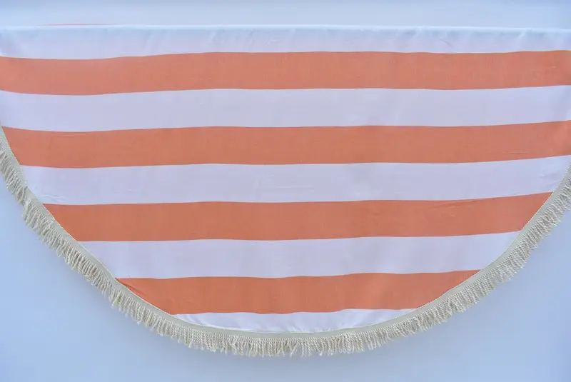 Wedding Hand Made Gift, 64x64 Cotton Striped Round Towel, Custom Beach Towel, Turkish Towel USA, Personalized Wedding Gift, Bachelorette Party Favor - 1