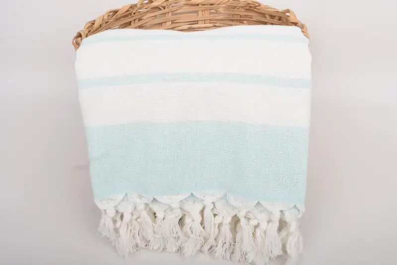 68x39 Cotton Striped Towel, Peshtemal Towel, Bridal Shower Gift, Valentines Gift, Gifts For Him, Handmade Turkish hammam towel, Embroidery Towel - 5