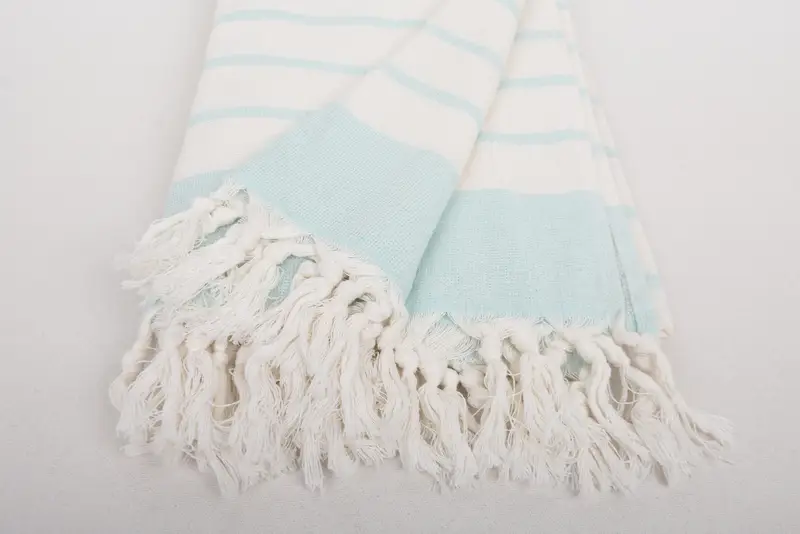 68x39 Cotton Striped Towel, Peshtemal Towel, Bridal Shower Gift, Valentines Gift, Gifts For Him, Handmade Turkish hammam towel, Embroidery Towel - 8