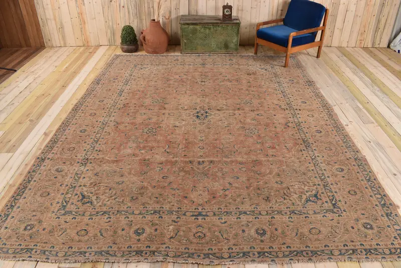 Red and Blue Southwestern Rug, 9,6x11,8 ft Chic Decor