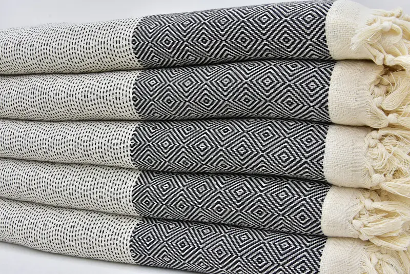 Handmade Gift, Custom Wedding Gifts, 104x80 Cotton Diamond Towel, Bedspread, Turkish Blanket Queen, Bridesmaid Gifts, Shower Curtain - 1
