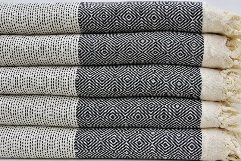 Handmade Gift, Custom Wedding Gifts, 104x80 Cotton Diamond Towel, Bedspread, Turkish Blanket Queen, Bridesmaid Gifts, Shower Curtain - 2