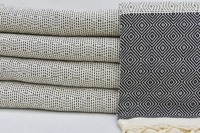 Handmade Gift, Custom Wedding Gifts, 104x80 Cotton Diamond Towel, Bedspread, Turkish Blanket Queen, Bridesmaid Gifts, Shower Curtain - 5
