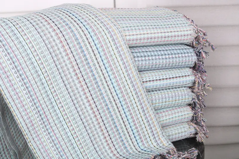 Beach Towel Monogrammed Turkish Cotton Mint Geometric, 40x71 Inches