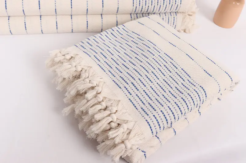 98x92 Baumwoll gestreiftes Designtuch, bestes Hochzeitsgeschenk, benutzerdefinierte Decke, Geschenk des Hochzeitstages, Bettbedeckung, gewebte Wurfdecke, Brautjungferngeschenk - 5