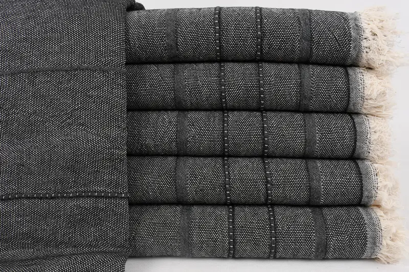 パーソナライズされたブラックトルコビーチタオル40x70 - 1