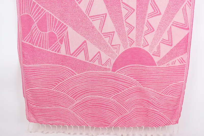 Personalized Turkish Towel Fuchsia Fairy Chimneys Design, 40x67 Inches