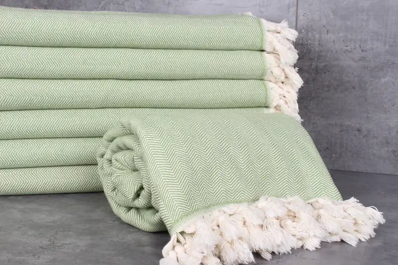 Couch Throw, Decorative Blanket, Bachelorette Party Favors, Wedding Favors, Shower Curtain, 100x80 Cotton Herringbone Towel, Monogram Beach Blanket - 2