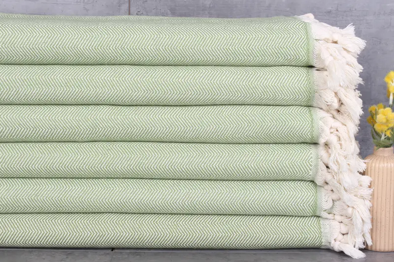 Couch Throw, Decorative Blanket, Bachelorette Party Favors, Wedding Favors, Shower Curtain, 100x80 Cotton Herringbone Towel, Monogram Beach Blanket - 1