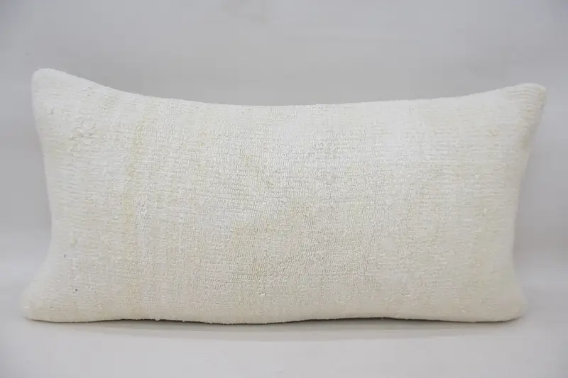 Cushion Case, Ethnical Kilim Rug Pillow, Turkish Kilim Pillow, Luxury Pillow Cover, Pet Pillow Sham, 12x24 White Cushion Case, Gift Pillow - 1