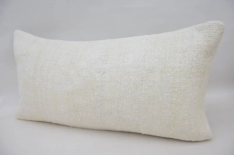 Cushion Case, Ethnical Kilim Rug Pillow, Turkish Kilim Pillow, Luxury Pillow Cover, Pet Pillow Sham, 12x24 White Cushion Case, Gift Pillow - 3