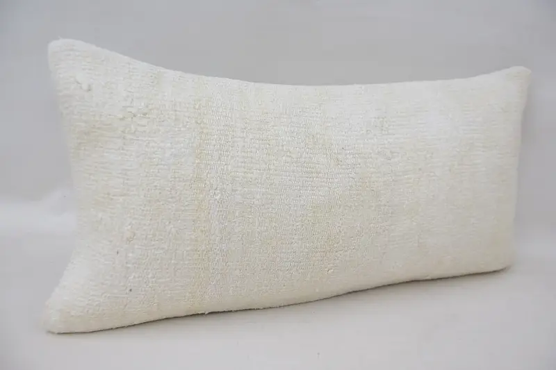 Cushion Case, Ethnical Kilim Rug Pillow, Turkish Kilim Pillow, Luxury Pillow Cover, Pet Pillow Sham, 12x24 White Cushion Case, Gift Pillow - 2