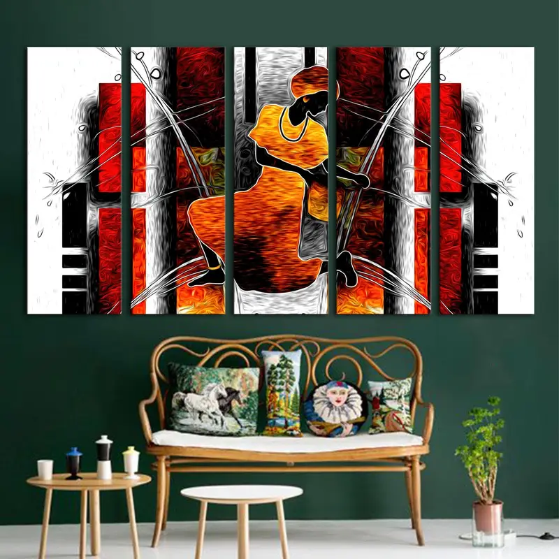 African Wall Art, African Ethnic Artwork, Abstract Retro Wall Art, Africa Vintage Wall Decor, Antique African Art, Ethnic Retro Wall Art - 4