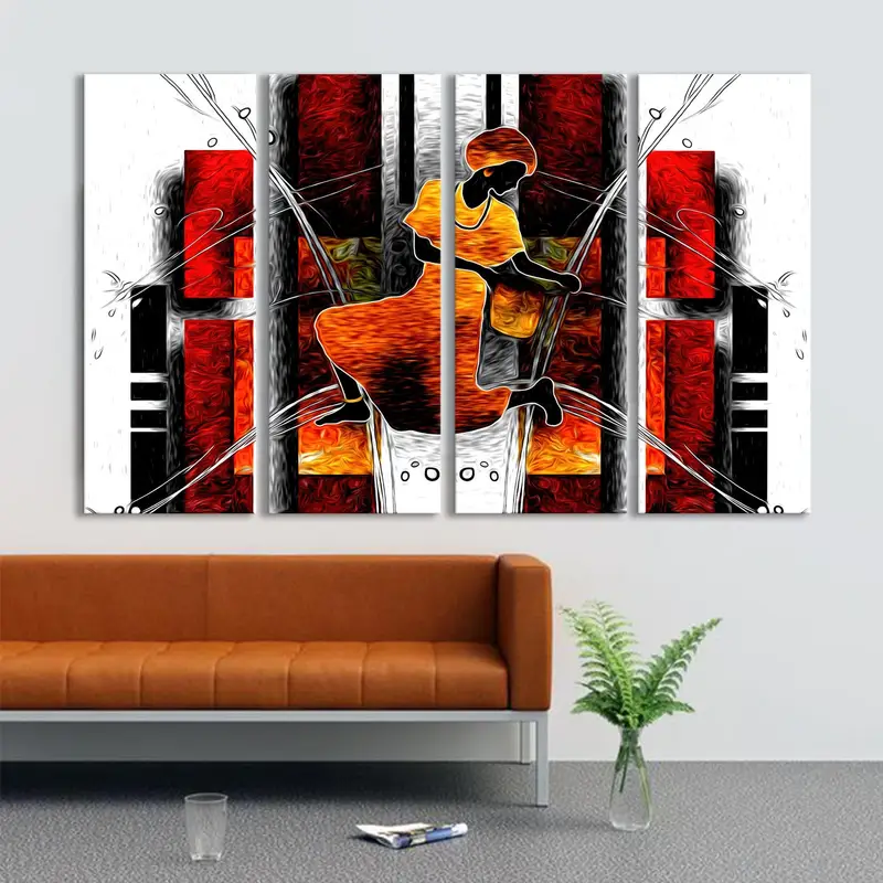 African Wall Art, African Ethnic Artwork, Abstract Retro Wall Art, Africa Vintage Wall Decor, Antique African Art, Ethnic Retro Wall Art - 3