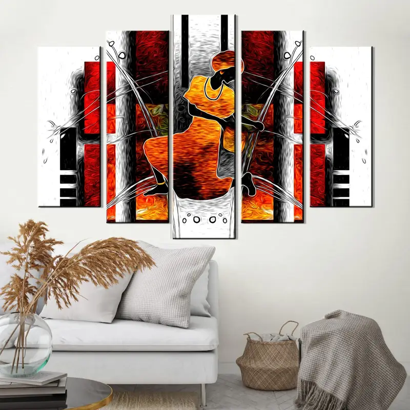 African Wall Art, African Ethnic Artwork, Abstract Retro Wall Art, Africa Vintage Wall Decor, Antique African Art, Ethnic Retro Wall Art - 5