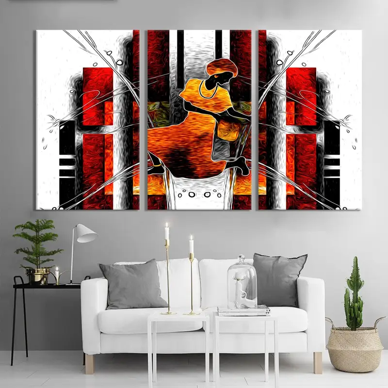 African Wall Art, African Ethnic Artwork, Abstract Retro Wall Art, Africa Vintage Wall Decor, Antique African Art, Ethnic Retro Wall Art - 2