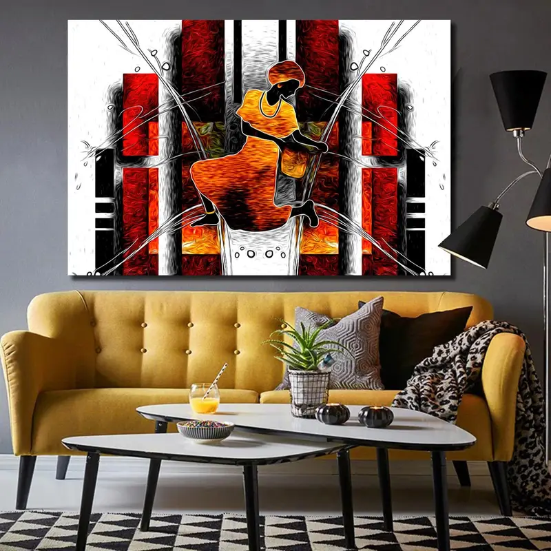 African Wall Art, African Ethnic Artwork, Abstract Retro Wall Art, Africa Vintage Wall Decor, Antique African Art, Ethnic Retro Wall Art - 1