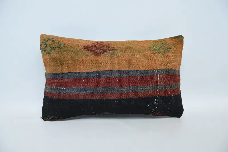Crochet Pattern Pillow Case, Home Decor Pillow, Cushion Case, 12x20 Red Cushion Cover, Throw Kilim Pillow, Shabby Chic Pillow Case, Pillow for Sofa - 1