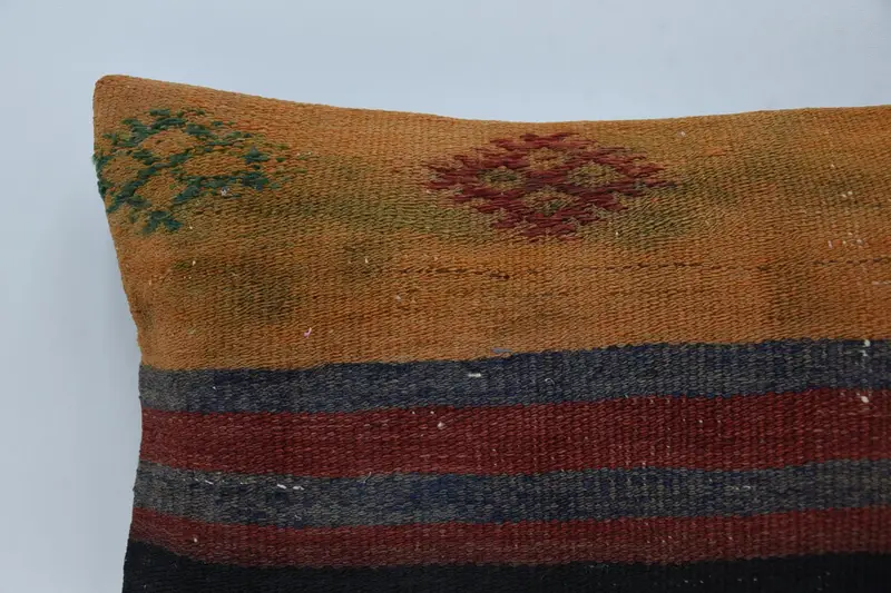 Crochet Pattern Pillow Case, Home Decor Pillow, Cushion Case, 12x20 Red Cushion Cover, Throw Kilim Pillow, Shabby Chic Pillow Case, Pillow for Sofa - 2