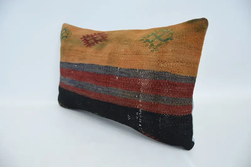 Crochet Pattern Pillow Case, Home Decor Pillow, Cushion Case, 12x20 Red Cushion Cover, Throw Kilim Pillow, Shabby Chic Pillow Case, Pillow for Sofa - 4