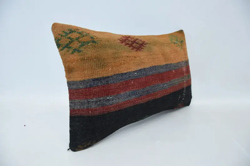 Crochet Pattern Pillow Case, Home Decor Pillow, Cushion Case, 12x20 Red Cushion Cover, Throw Kilim Pillow, Shabby Chic Pillow Case, Pillow for Sofa - 3