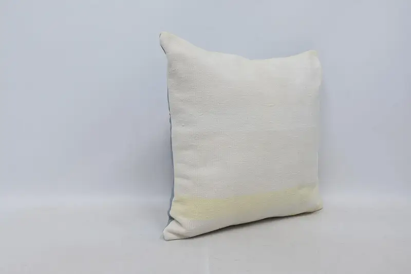 Garden Pillow, 22x22 Beige Pillow Sham, Sustainable Cushion, Vintage Kilim Pillow, Interior Designer Pillow, Boho Pillow Sham Cover, Cushion Cover - 3